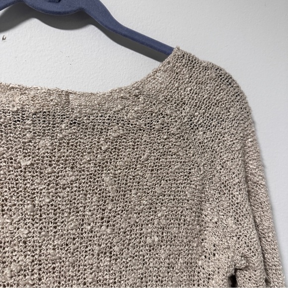 Promesa Beige Knubby Open Knit Lace Back Sweater Women’s Size Small Coquette - Picture 12 of 15